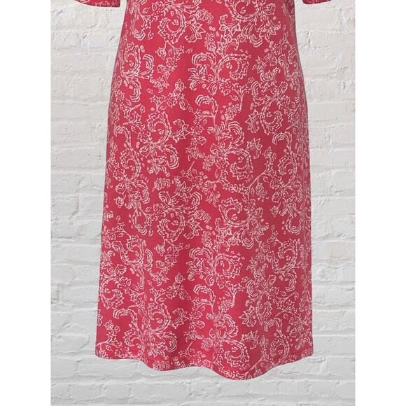 Karen Scott Sport Coral & White Floral Half Sleeve Shirt Shift Dress Sz M Garden - Picture 5 of 7